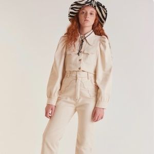 NWT Lisa Says Gah Pastiche Allegra Denim Shirt in GREEN